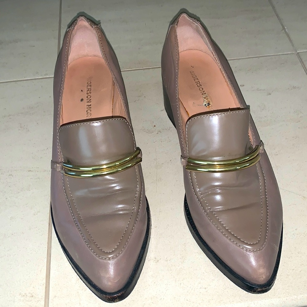 Sigerson Morrison Savana taupe leather loafers 7